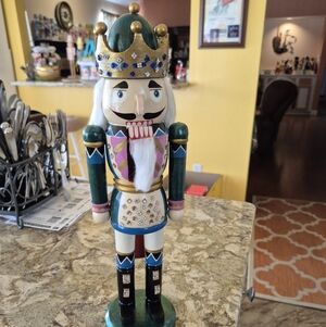Green & Gold Bejeweled Nutcracker Figurine